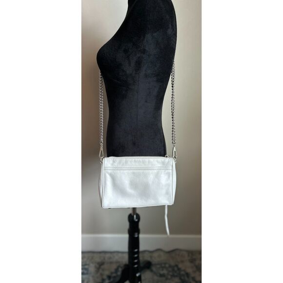 REBECCA MINKOFF White Leather Mini MAC Convertible Crossbody Bag - Picture 3 of 7